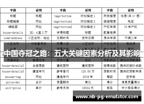 中国夺冠之路：五大关键因素分析及其影响
